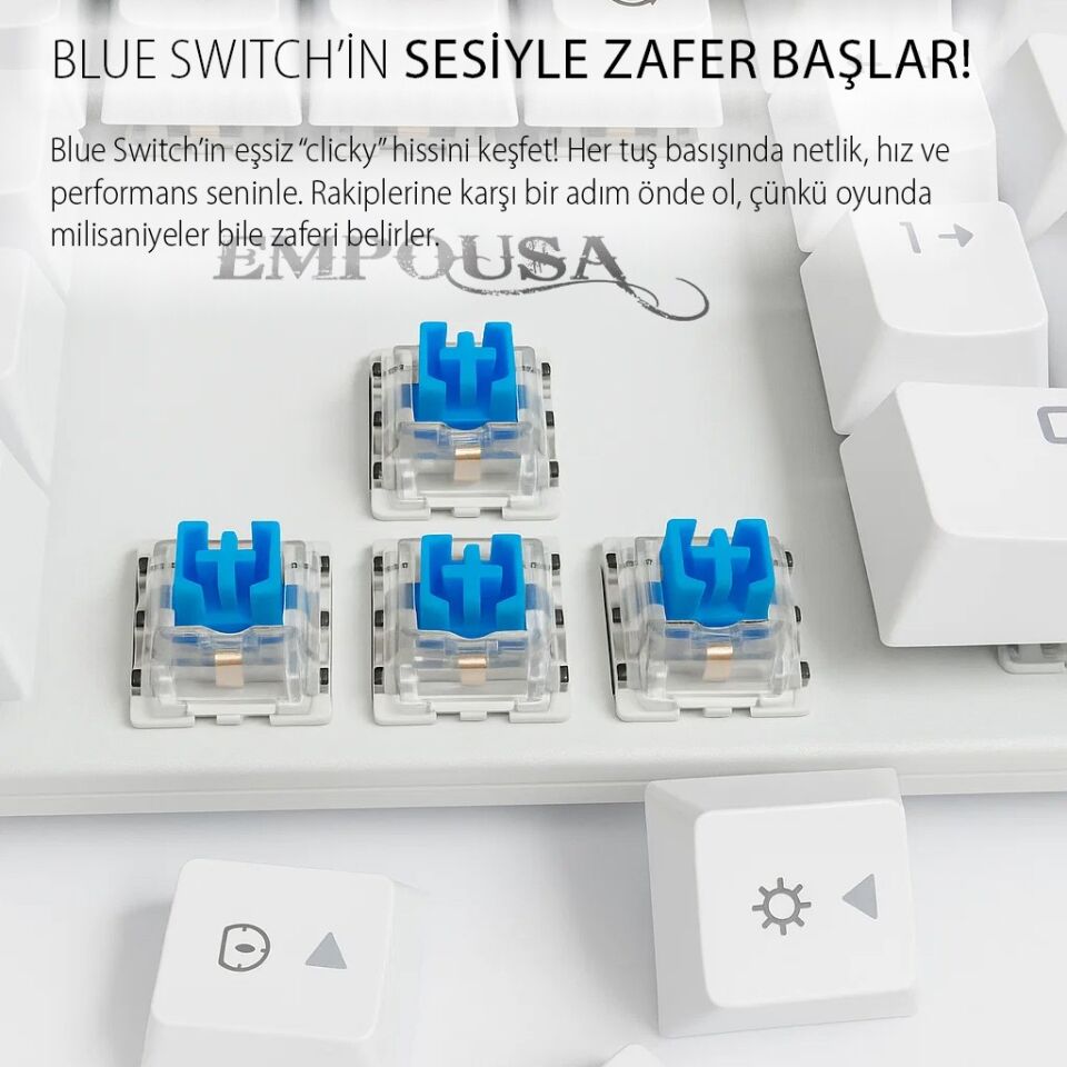 Inca IKG-456 Mekanik Klavye | Blue Switch, 19 Rainbow Led, Full Anti-Ghosting, Mıknatıslı Bilek Desteği