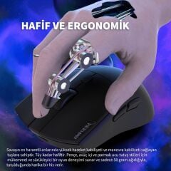 IMG-326MX 8000 DPI 6D Makro Tuşlu RGB LED Bluetooth + 2.4G + Kablolu Şarjlı Gaming Mouse 300mAh