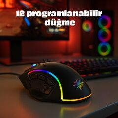 IMG-351 Empusa RGB Led 12800 Dpi 12 Tuş Makrolu Programlanabilir Gaming Mouse