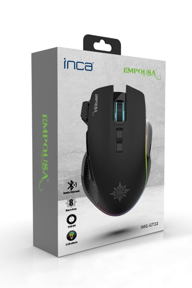 IMG-GT-22 Oyuncu Mouse Empousa – 8 Programlanabilir Tuş, BT5.3/2.4G/Kablolu, 7200 DPI, RGB