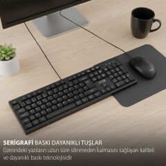 IMK-376T Kablolu Türkçe Q Klavye Mouse Seti