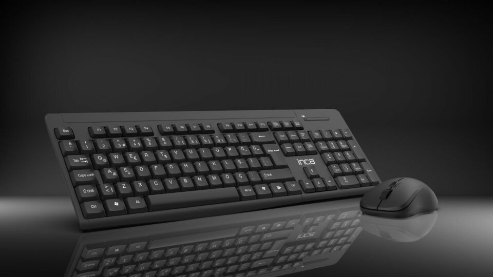 Iws-539t Siyah Klavye Mouse Seti Kablosuz Dayanıklı Soft Tasarım