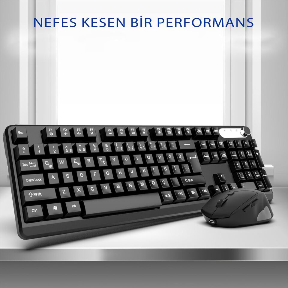 Inca Iws-549u Rechargeable Silent Type-c Wireless Multimedia Klavye & Mouse Set