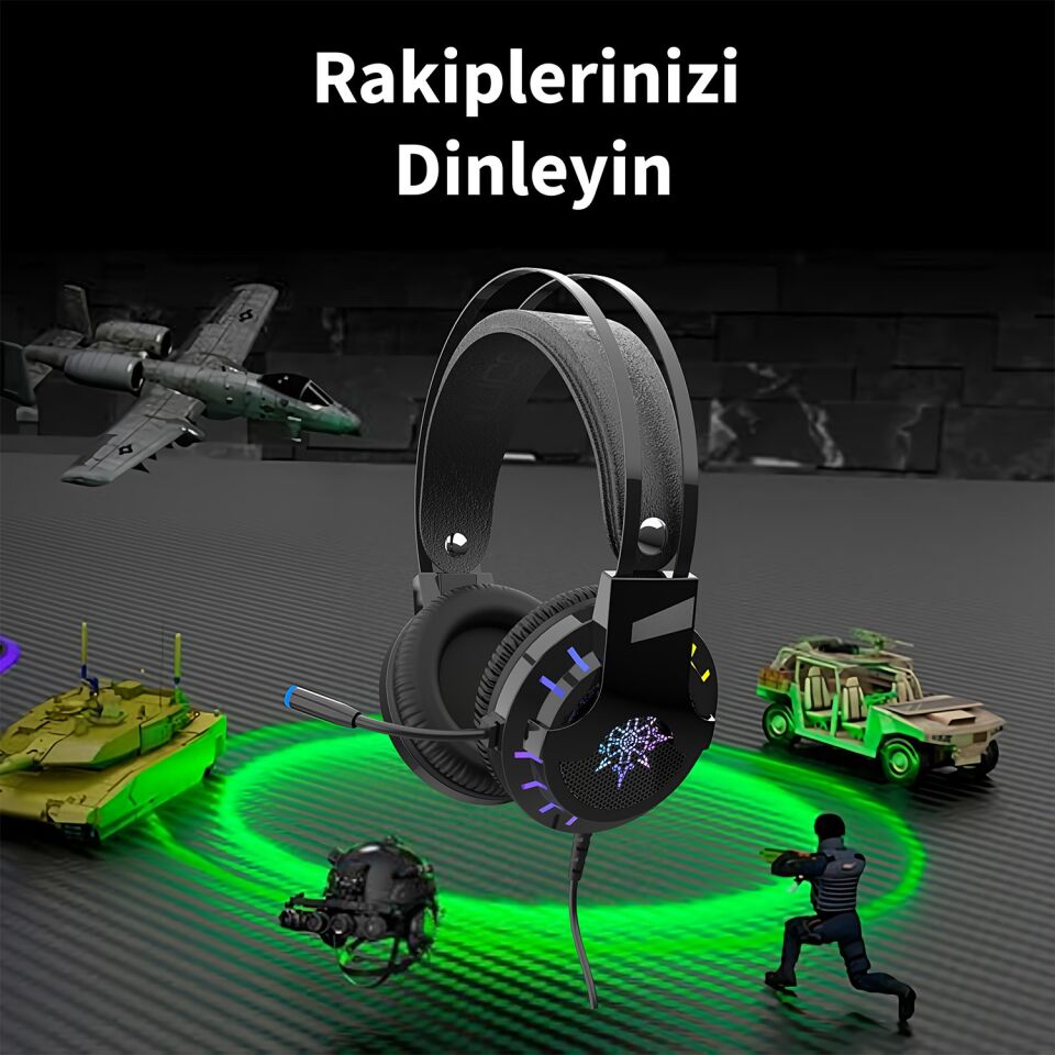 IGK-X10 BassStrike X50 RGB USB Titreşimli Gaming Kulaklık