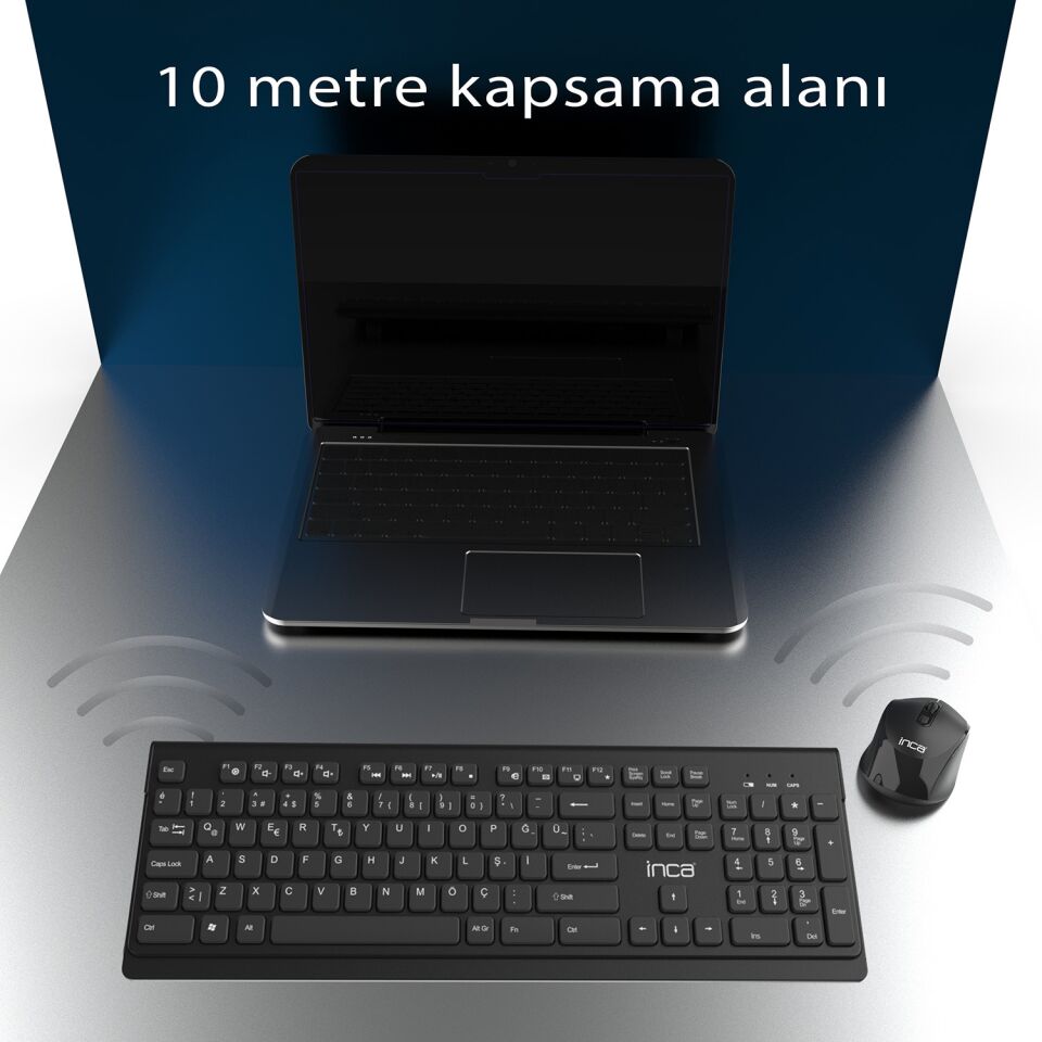 Inca Iws-519 Wireless Multimedia Slim Chocolate Dizayn Klavye & Mouse Set