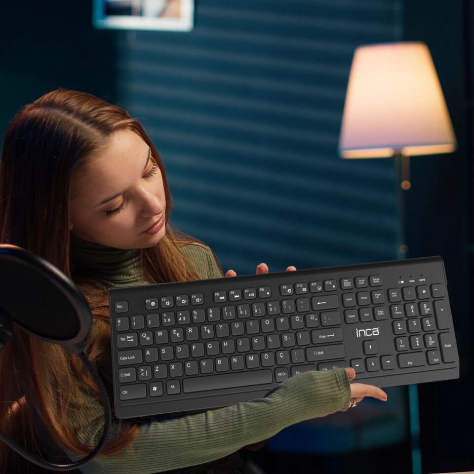 Inca Iws-519 Wireless Multimedia Slim Chocolate Dizayn Klavye & Mouse Set