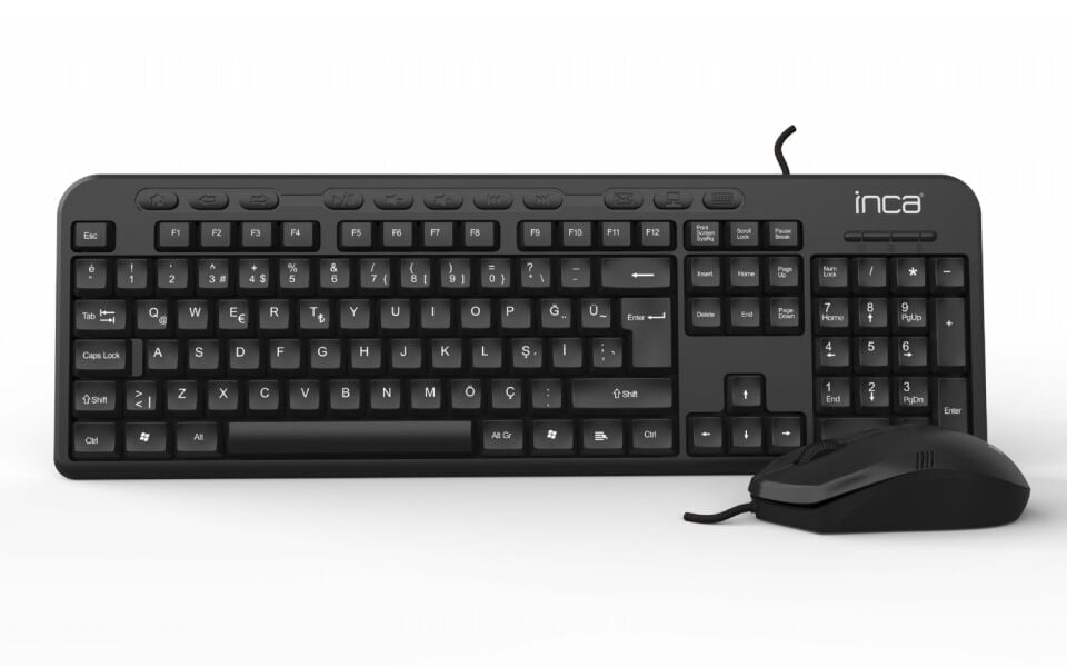 IMK-375T USB Q Trk Optic Mouse Siyah Standart Klavye - Mouse Set