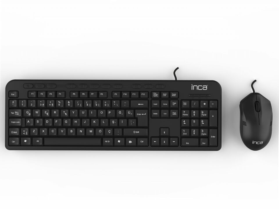 IMK-375T USB Q Trk Optic Mouse Siyah Standart Klavye - Mouse Set