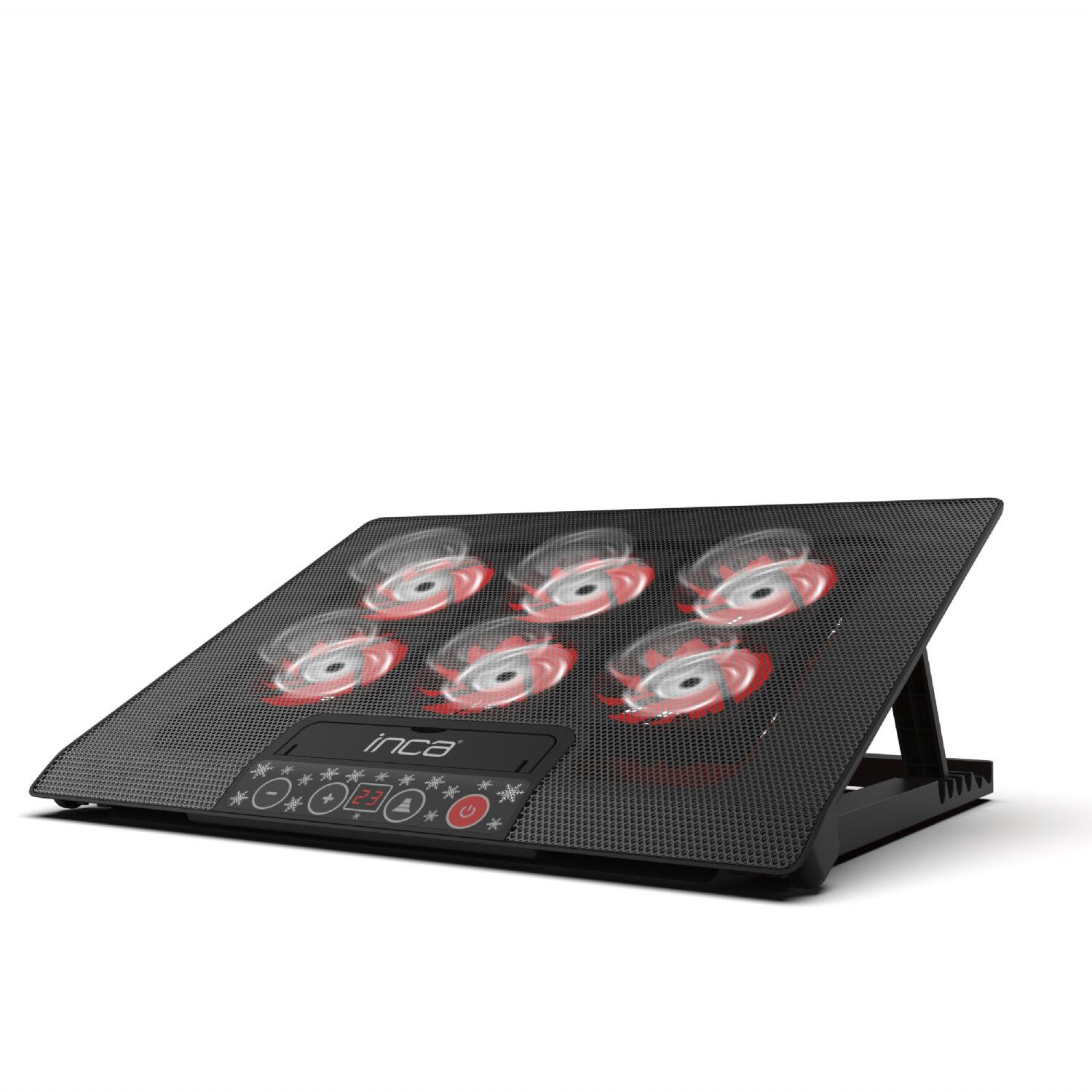 Inc-601gms 6x Fan, 2x Usb, 6 Stage Gaming Notebook Cooler 7 ''-17'' Destekli Laptop soğutucu 2500RPM