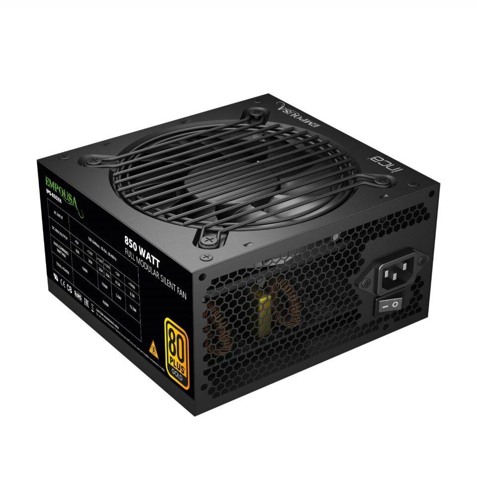 IPS-850XN 850W 80+ Gold ATX 12V V2.3 Güç Kaynağı | Çift +12V Hatlı 120mm Sessiz Fan Tam Koruma Sistemli PSU