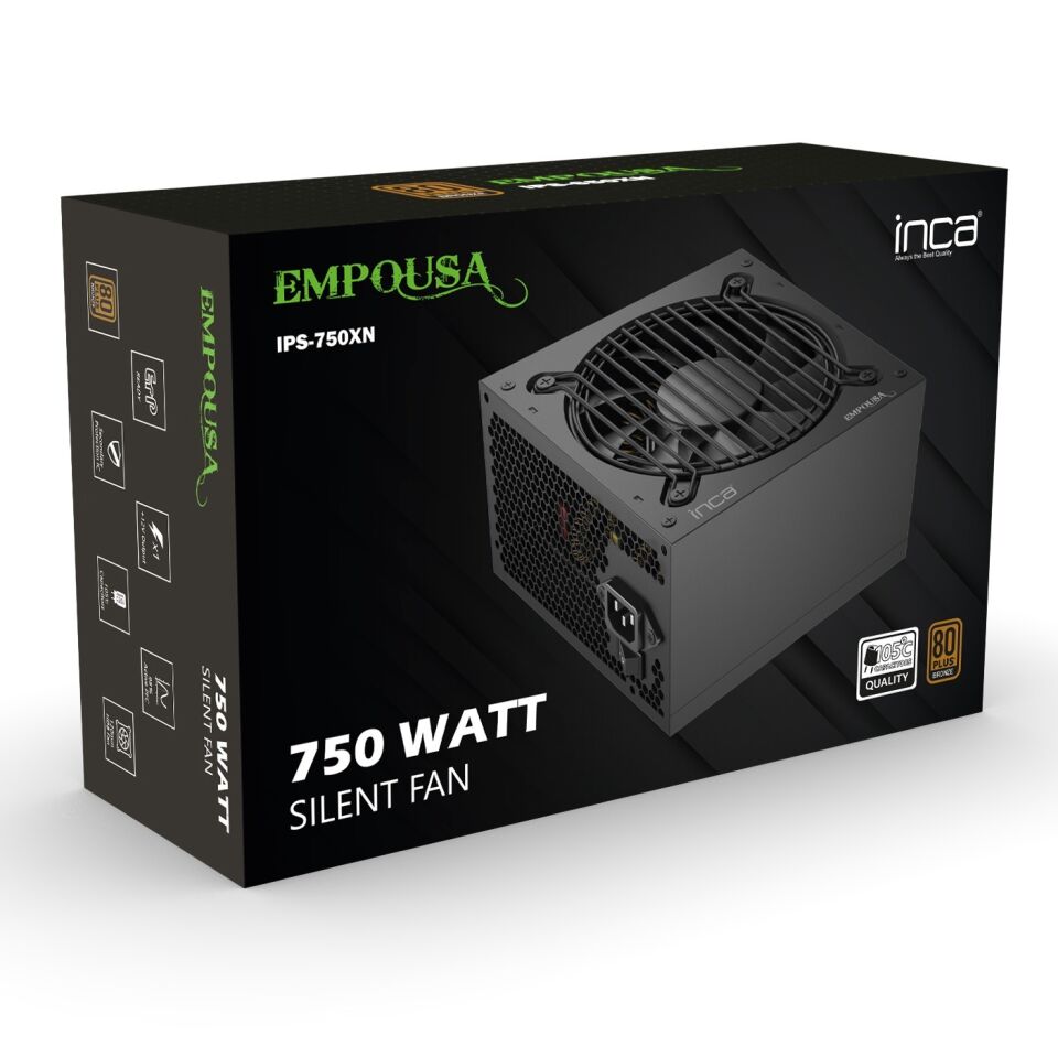 IPS-750XN 750W 80+ Bronze ATX 12V V2.3 Güç Kaynağı (PSU) | Çift +12V Hatlı 120mm Ultra Sessiz Fan Tam Koruma Sistemli