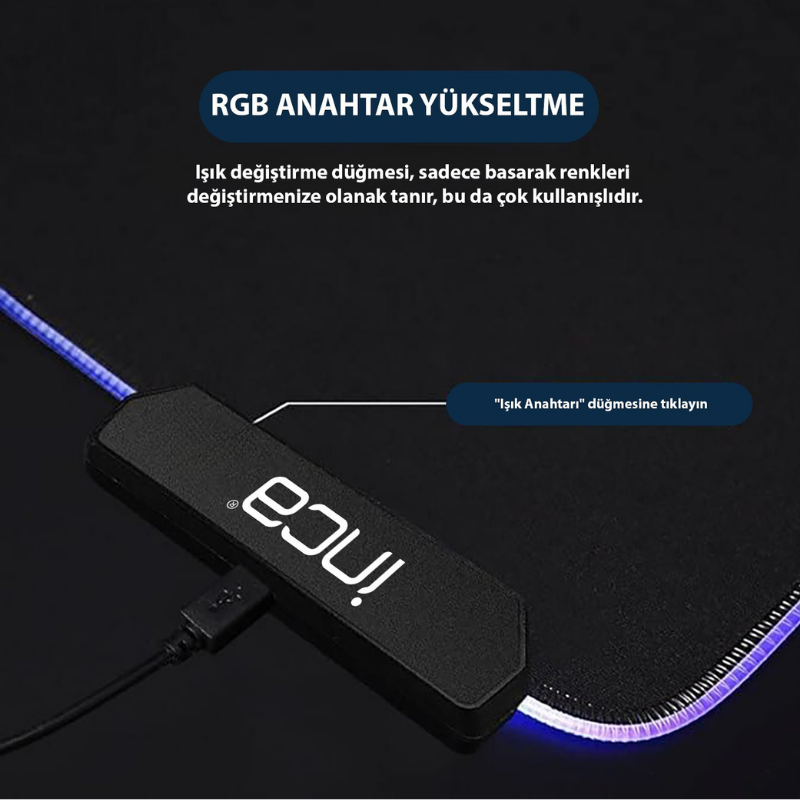 IMP-022 RGB Gaming Mouse Pad 770x295mm | Dokunmatik Led Kaymaz Taban