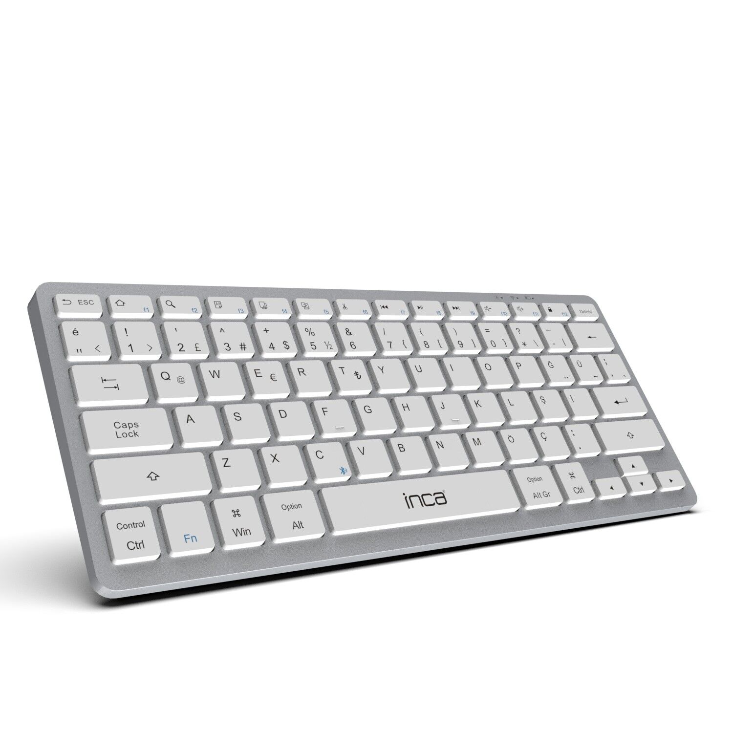 Inca IBK-565BT Bluetooth 5.0 Şarj Edilebilir Akıllı Gümüş Klavye