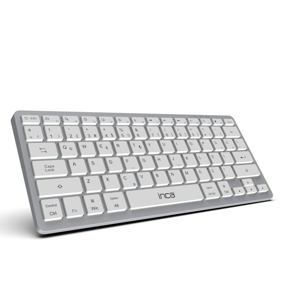 Inca IBK-565BT Bluetooth 5.0 Şarj Edilebilir Akıllı Gümüş Klavye
