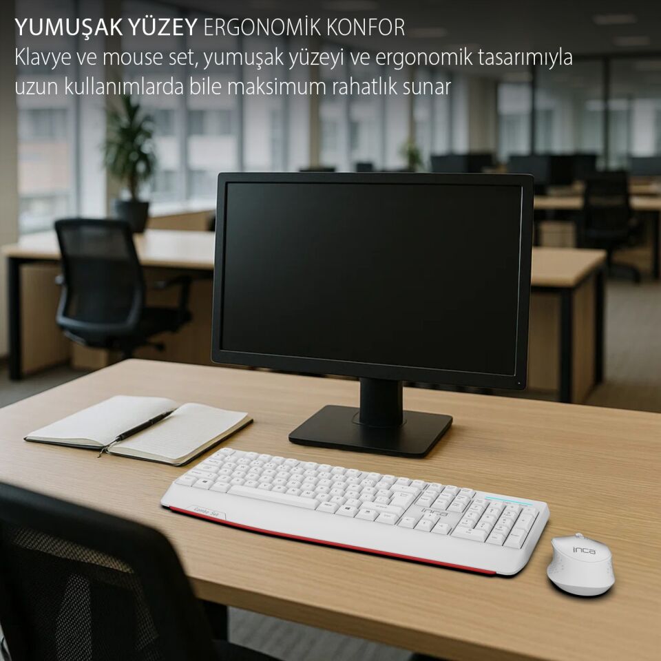 IWS-587 2.4G Kablosuz Klavye Mouse Seti | Slim Tuş Tasarımı, USB Alıcılı