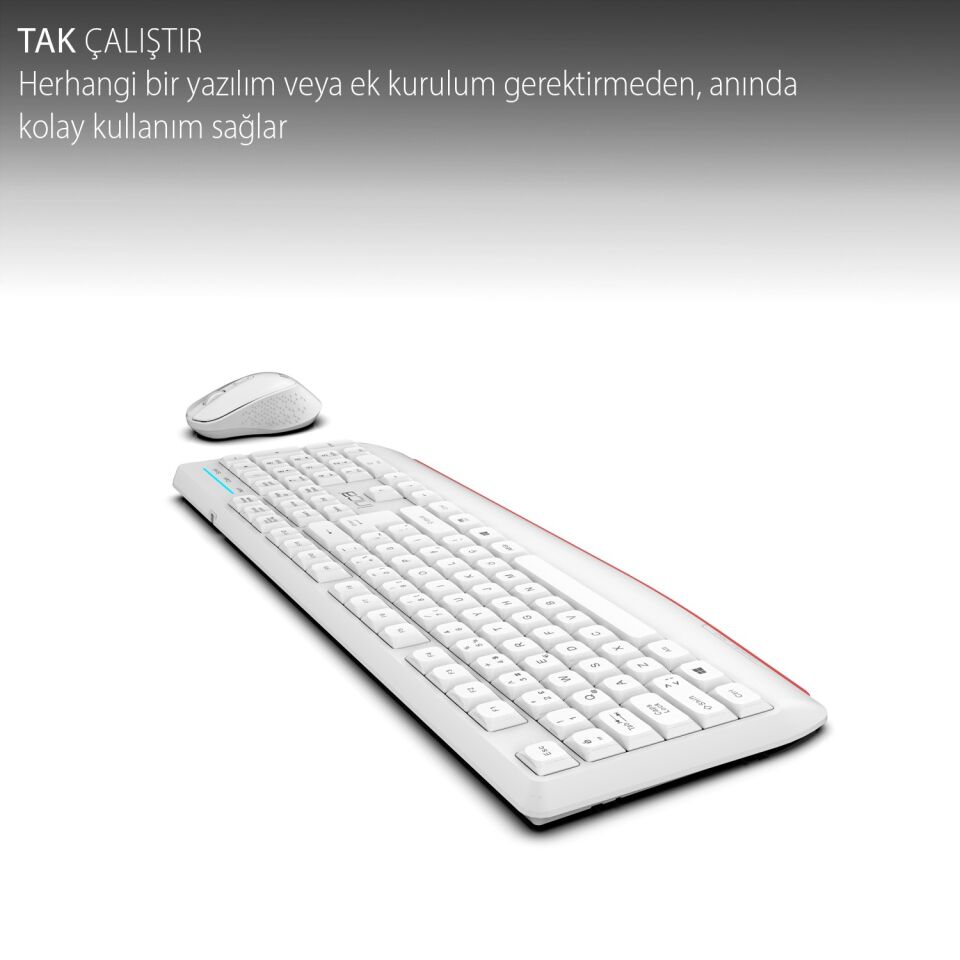 IWS-587 2.4G Kablosuz Klavye Mouse Seti | Slim Tuş Tasarımı, USB Alıcılı