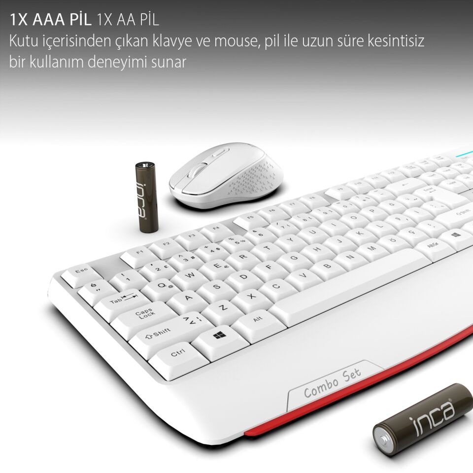 IWS-587 2.4G Kablosuz Klavye Mouse Seti | Slim Tuş Tasarımı, USB Alıcılı