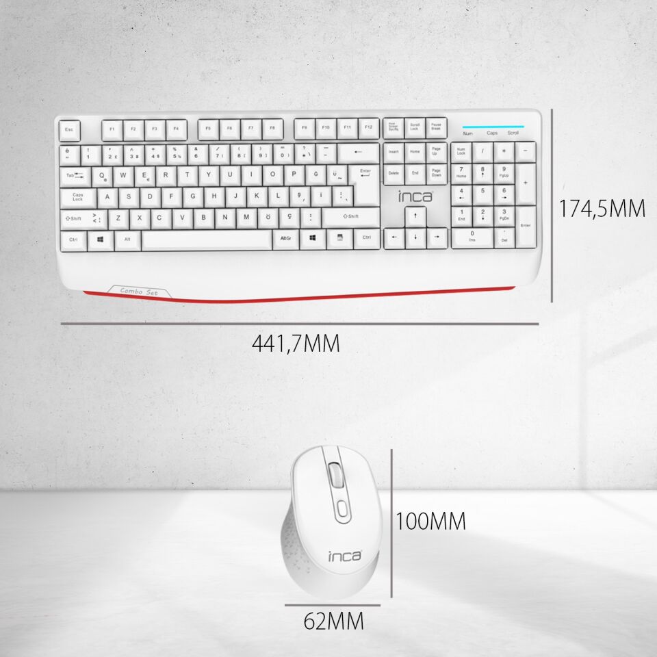 IWS-587 2.4G Kablosuz Klavye Mouse Seti | Slim Tuş Tasarımı, USB Alıcılı
