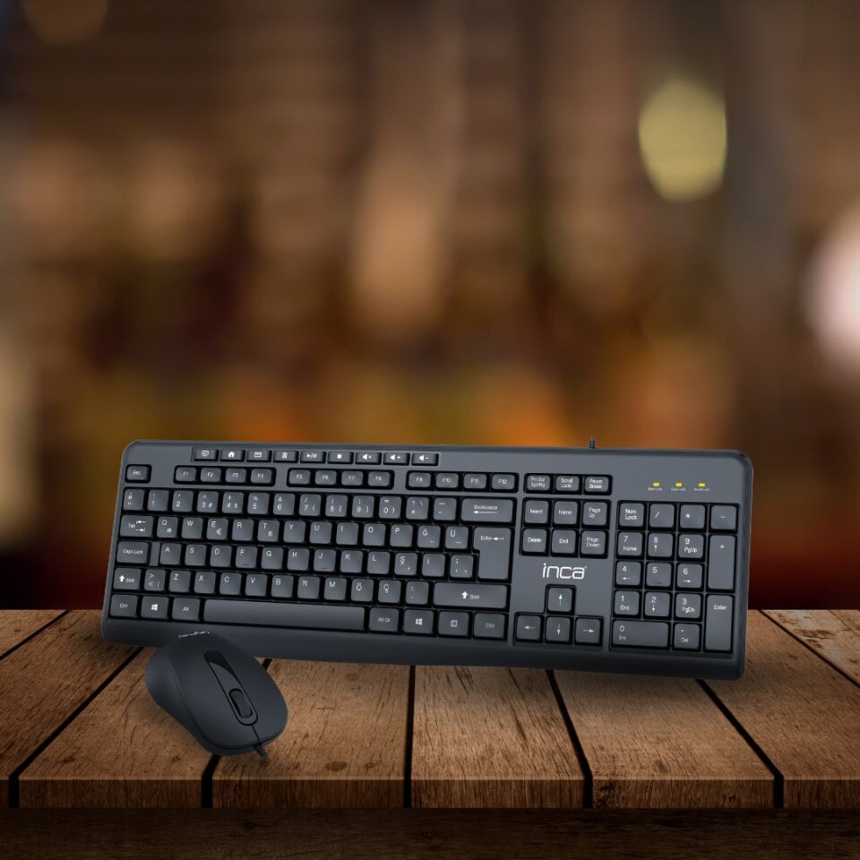 IMK-372T Multimedya Türkçe Q Klavye + 1000 DPI Optik Mouse Set