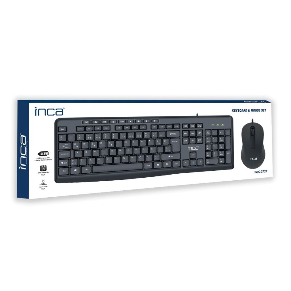 IMK-372T Multimedya Türkçe Q Klavye + 1000 DPI Optik Mouse Set