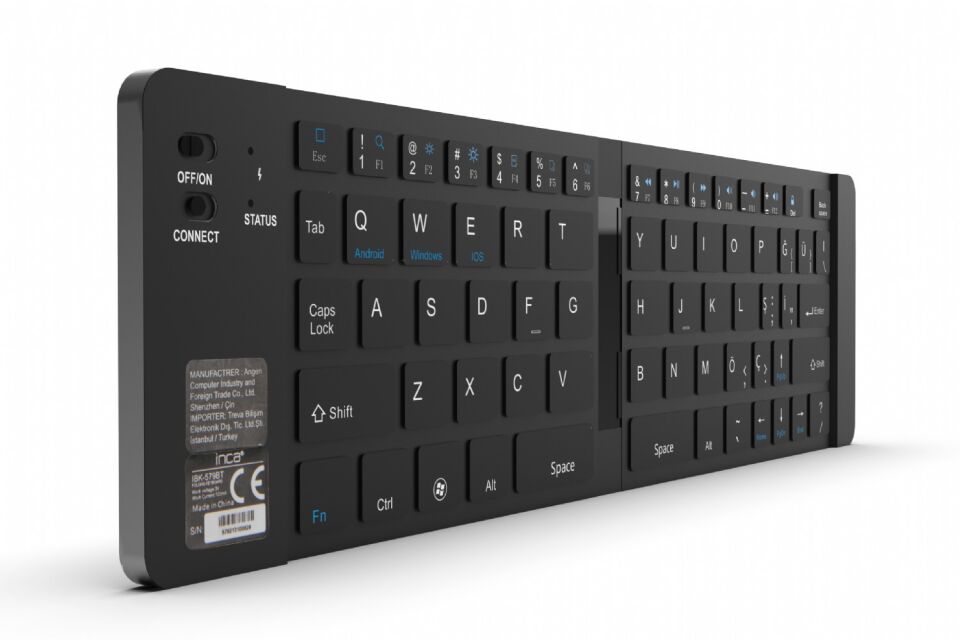 IBK-579BT Katlanabilir Bluetooth 3.0 Mini Klavye | Ultra İnce Metal Gövde, 66 Tuş
