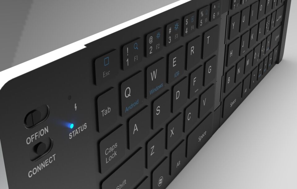 IBK-579BT Katlanabilir Bluetooth 3.0 Mini Klavye | Ultra İnce Metal Gövde, 66 Tuş