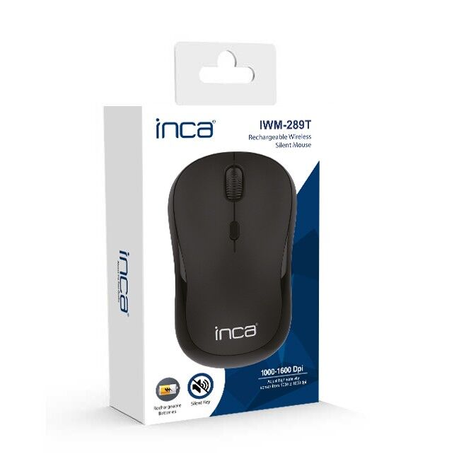 Inca IWM-289T Kablosuz Optik Mouse | Sessiz Tuş 1200 DPI Rubber Yüzey Type-C Şarj 40 Saat Kullanım