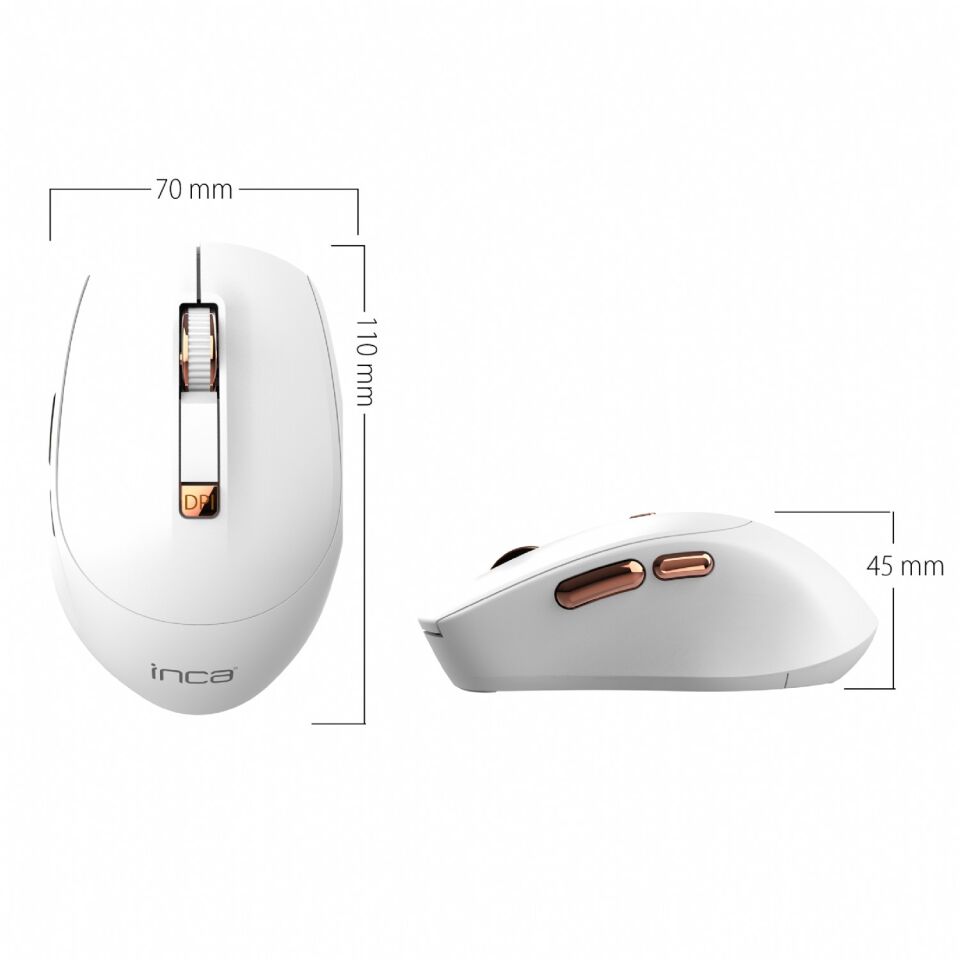 Inca IWM-244R 2.4GHz Kablosuz Optik Mouse | Sessiz Tuşlar, 6D Fonksiyon | 800-1600 DPI | Tak-Çalıştır