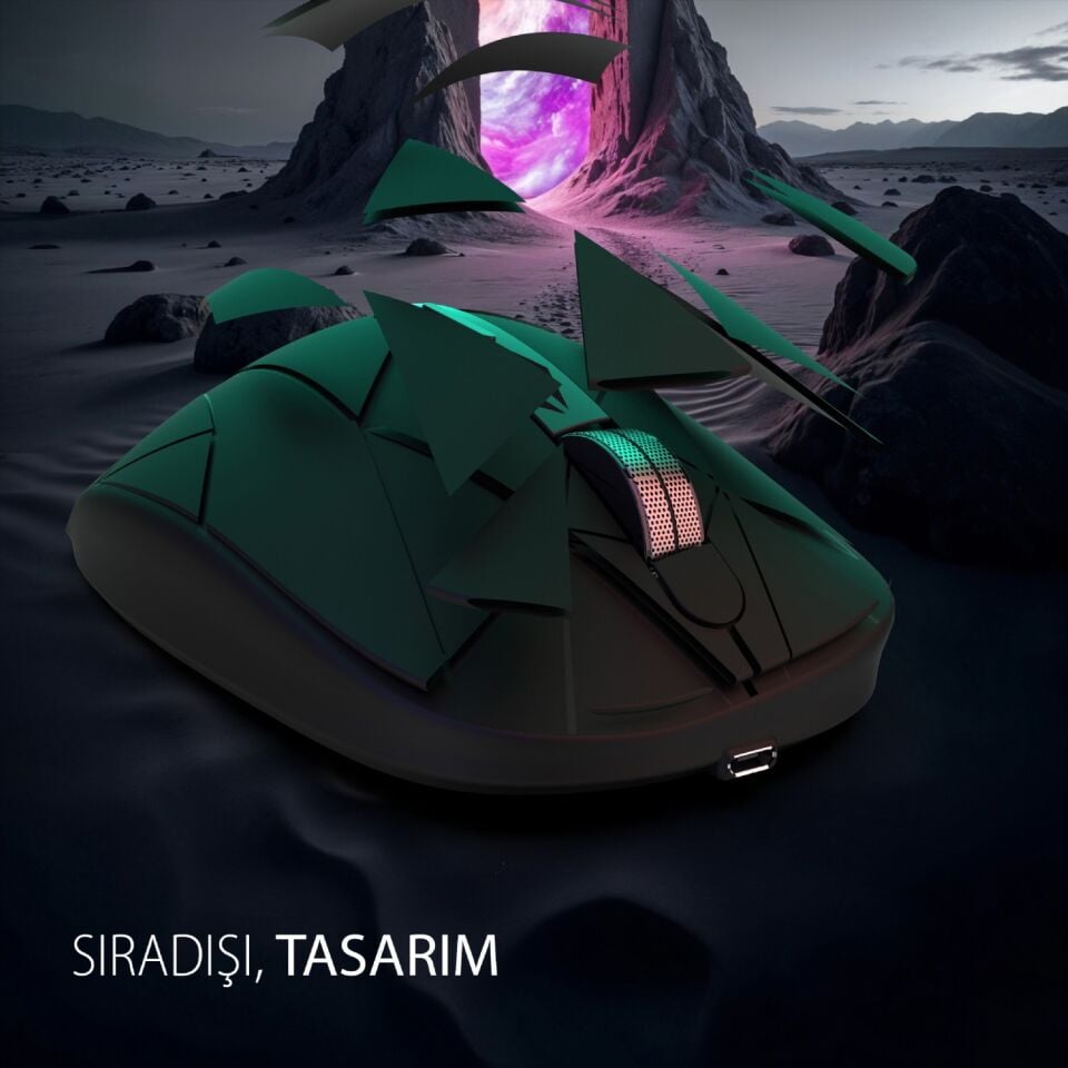 IWM-551 Kablosuz USB Type C Şarj Edilebilir 1600 DPI RGB Mouse