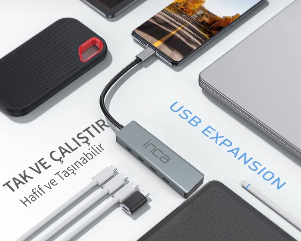 ITPT-4TX 4 Port USB Type-C 3.1 Hub | 10 Gbps Alüminyum Gövde