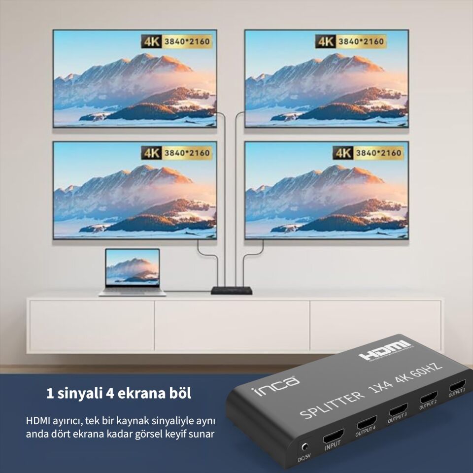 IHSK-460 Ultra HD HDMI 2.0 Dönüştürücü | 4K60Hz HDR  3D Video  DTS/Dolby Audio