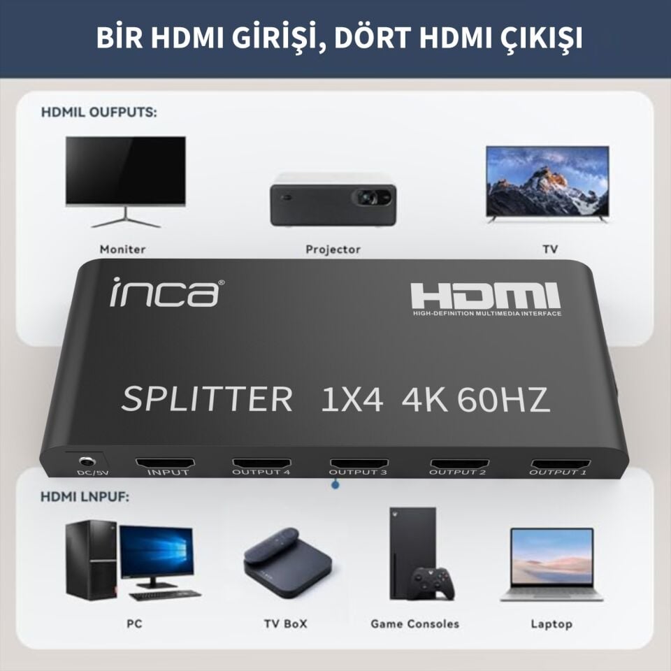 IHSK-460 Ultra HD HDMI 2.0 Dönüştürücü | 4K60Hz HDR  3D Video  DTS/Dolby Audio