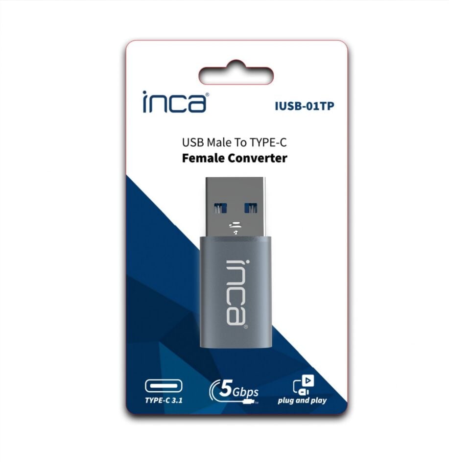 IUSB-01TP USB-A to Type-C Dönüştürücü Adaptör | USB 3.1, 5 Gbps Tak Çalıştır