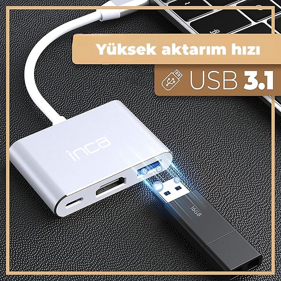 ITPC-04TX Type-C Hub HDMI 4K@30Hz | USB 3.0  PD 100W Çoklayıcı