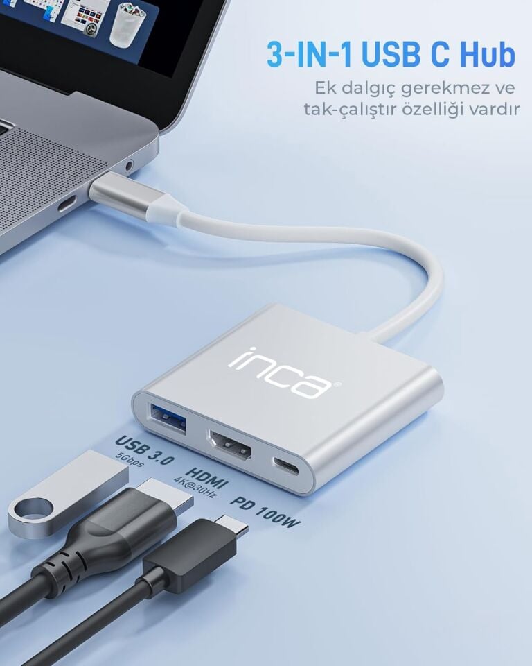 ITPC-04TX Type-C Hub HDMI 4K@30Hz | USB 3.0  PD 100W Çoklayıcı