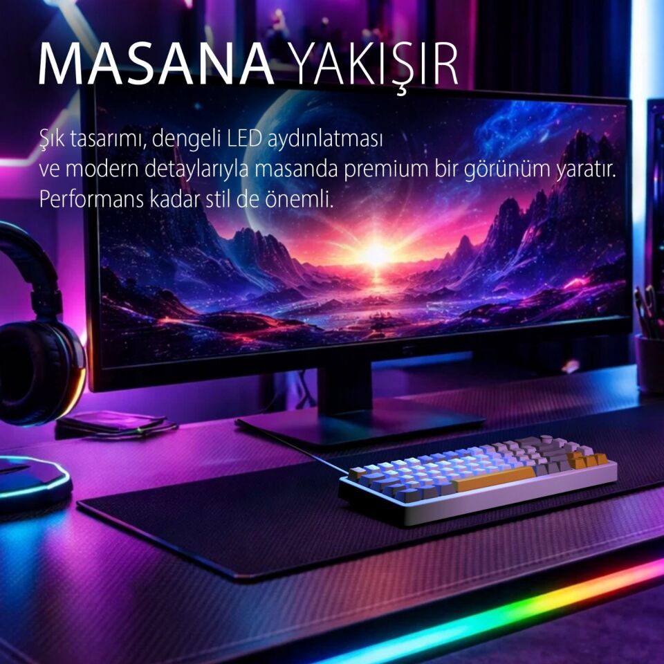 IKG-457 Empousa Hot Swap Red Switch Makro Mekanik Klavye