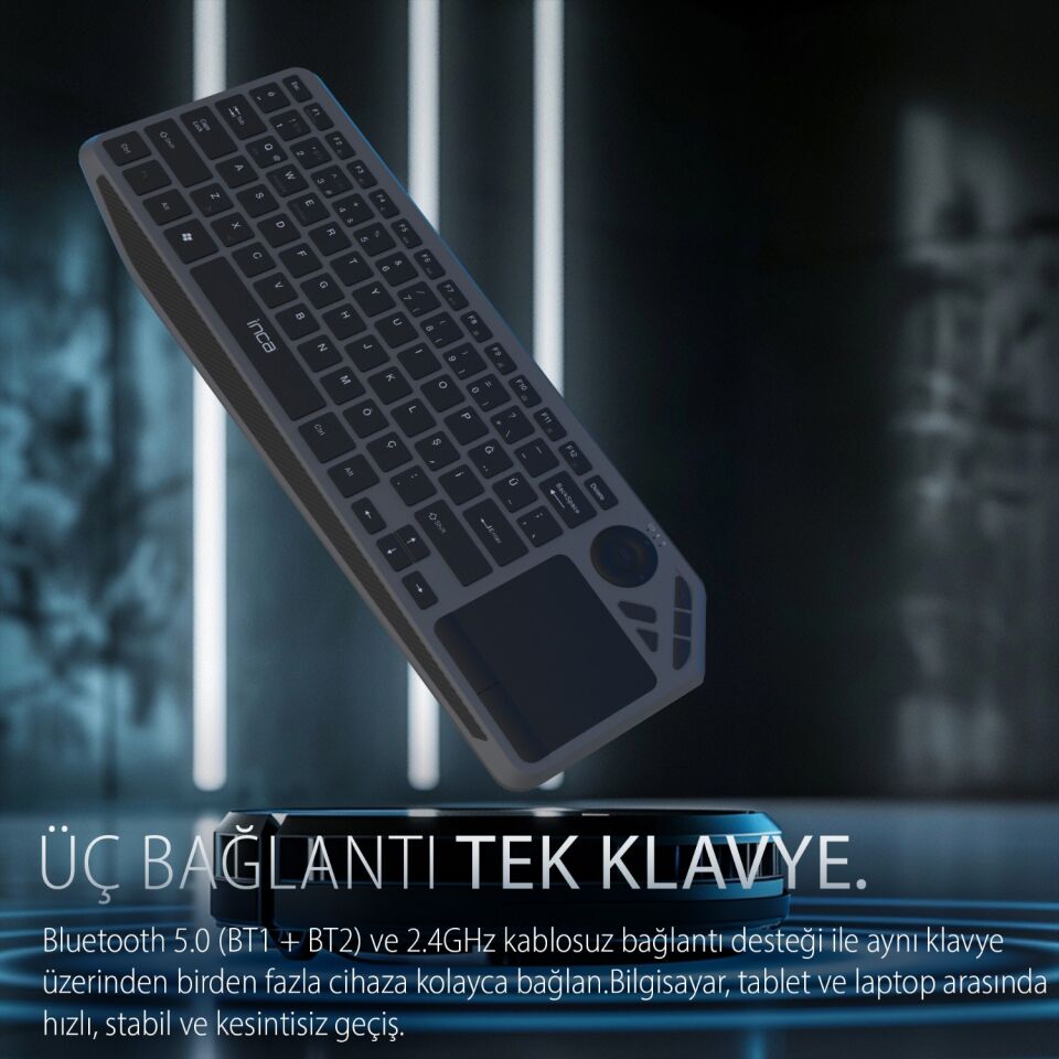 IBK-566BT Touchpad’li Çoklu Bağlantı Özellikli Kablosuz Klavye