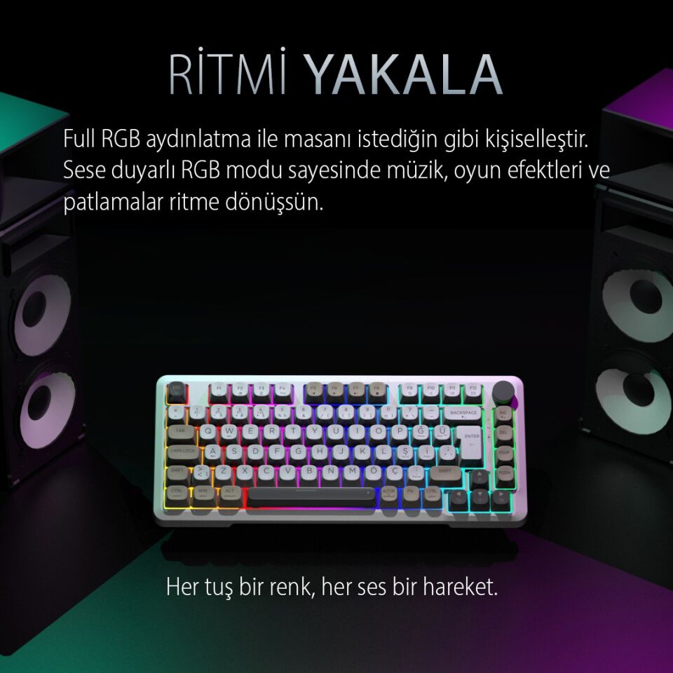 IKG-455 Empousa Gasket Hot Swap Posh Tri-Mode Makro Rgb Mekanik Klavye