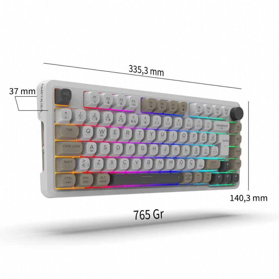 IKG-455 Empousa Gasket Hot Swap Posh Tri-Mode Makro Rgb Mekanik Klavye