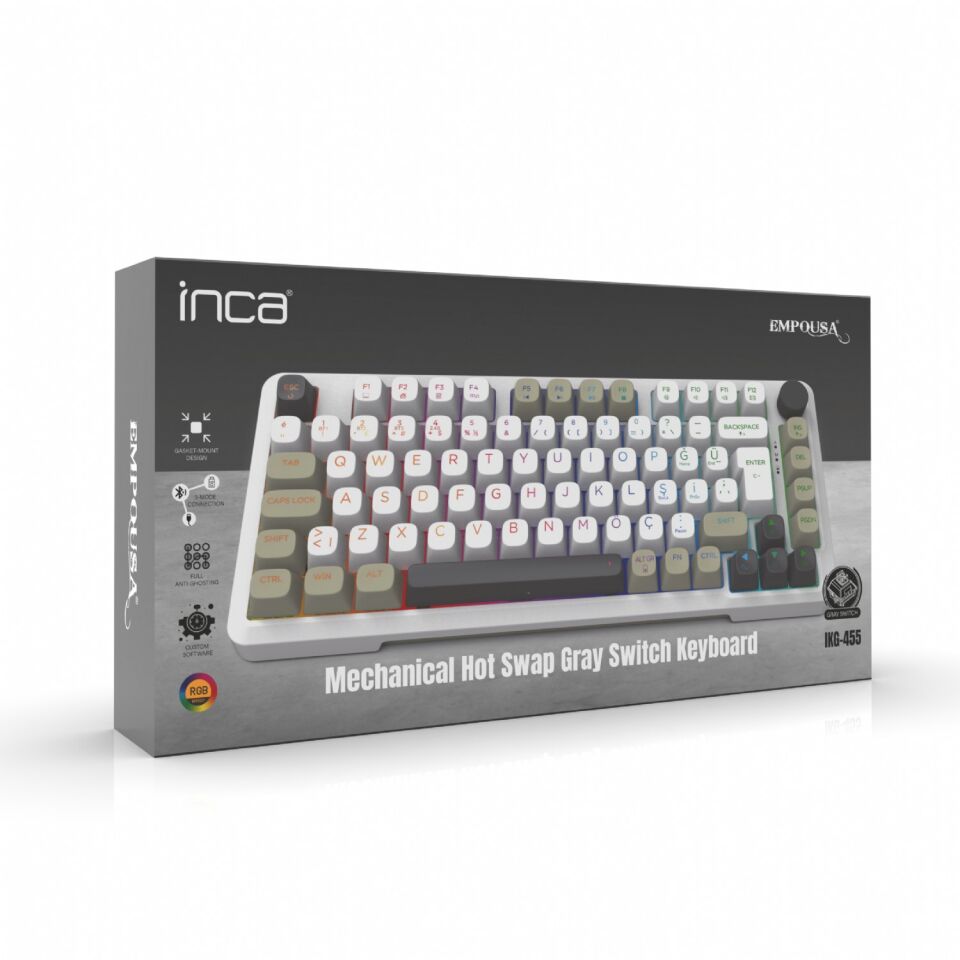 IKG-455 Empousa Gasket Hot Swap Posh Tri-Mode Makro Rgb Mekanik Klavye